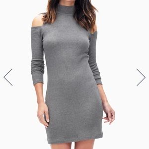 NWT Splendid Grey Cold Shoulder Knit Dress XL